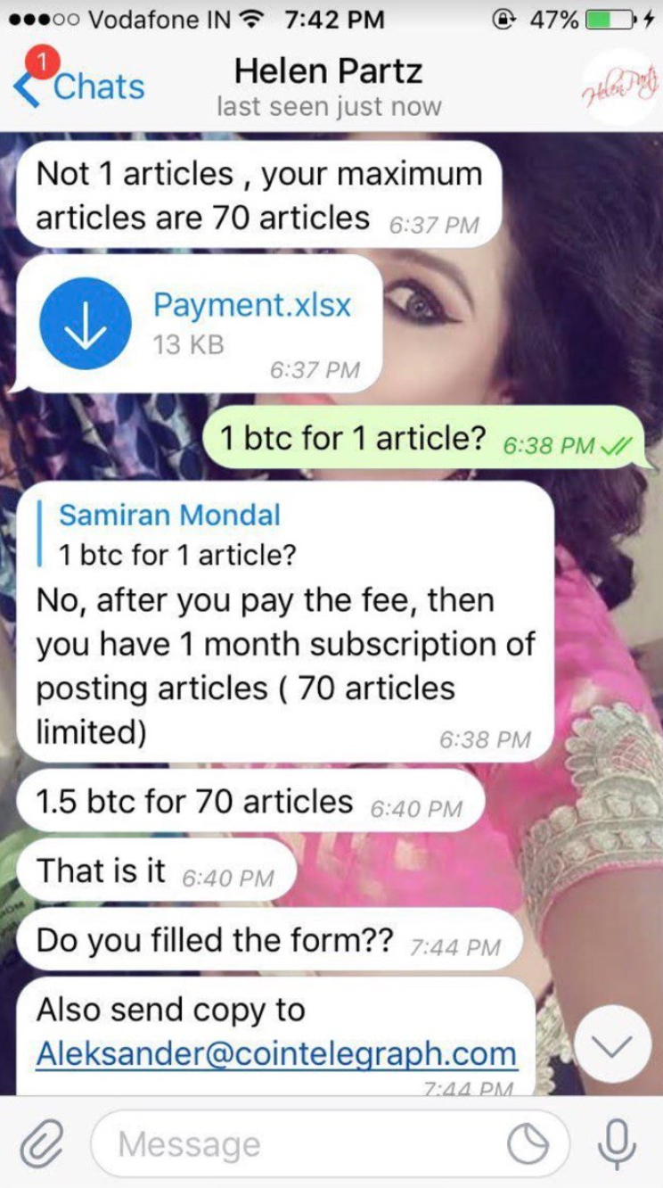 Messages directs Telegram